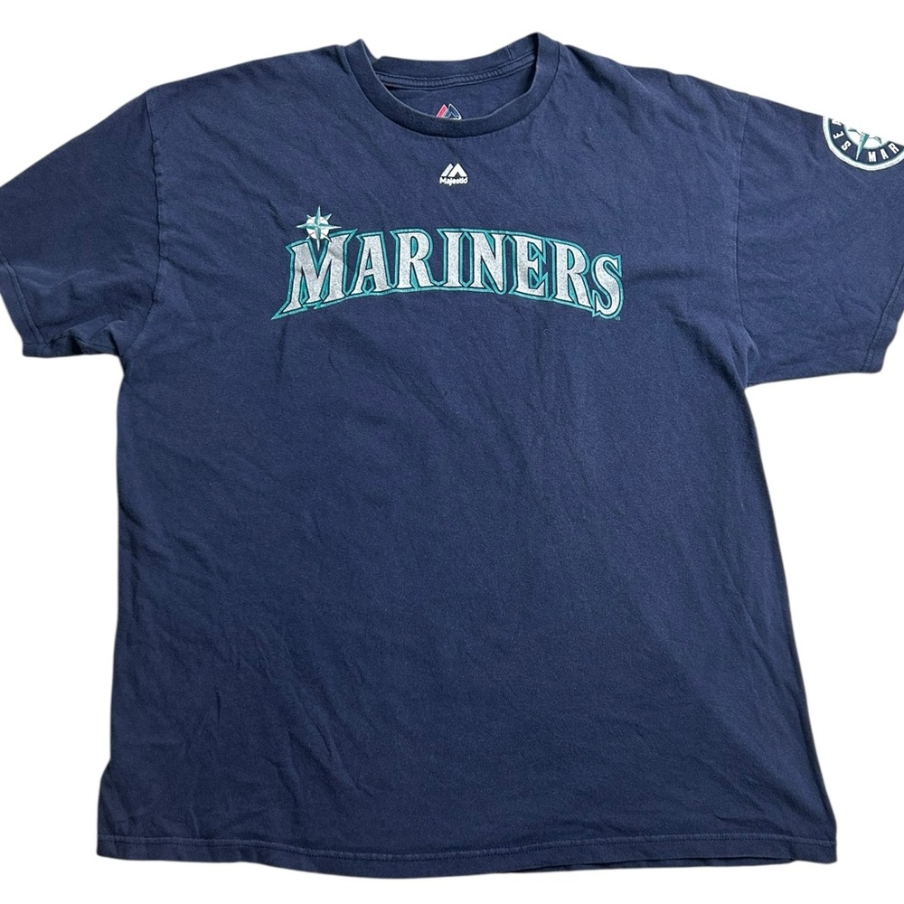 Vintage Majestic Seattle Mariners‎ Ken Griffey Jr. #24 Navy Blue T-Shirt XL MLB